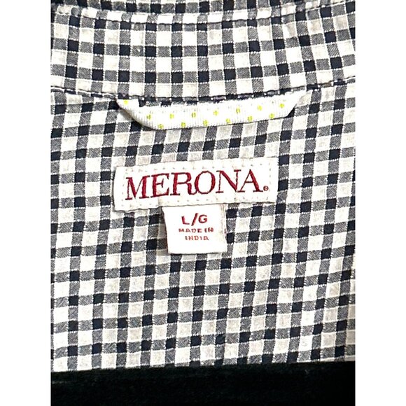 Merona Womens Long Sleeve Button-Down Checkered Shirt L - Picture 3 of 7